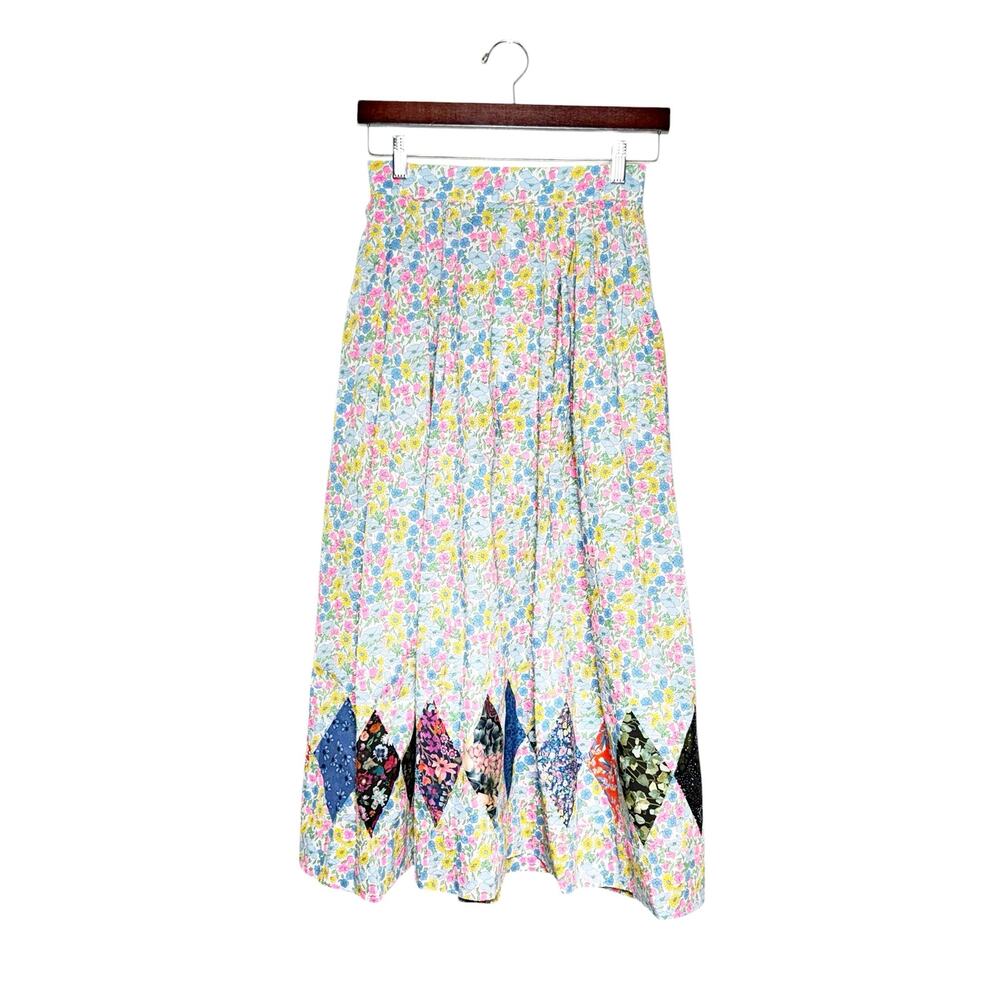 O Pioneer x Liberty Fabric Floral Patchwork Joan Skirt Size 6 UK 2 US - Picture 3 of 7